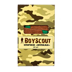 Спички Вулкан 60мм, 10шт дительного горения Boyscout, 5/80