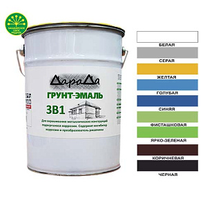 Грунт-эмаль 3в1 синий 5,0кг, ДАРАДА, быстросохнущий ГОСТ, 1/1