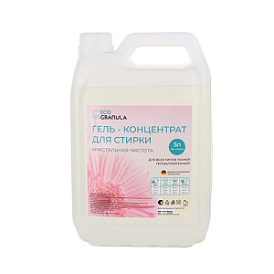 Гель для стирки ECOGRANULA 5л прозрачный, цветочный аромат, 1/