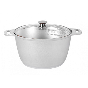 Кастрюля 6,0 л, со стеклянной крышкой к61 KUKMARA, 1/3
