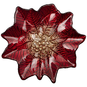 БЛЮДО, POINSETTIA, RED GOLD 21 СМ БЕЗ УПАКОВКИ, МАЛ 8ШТ