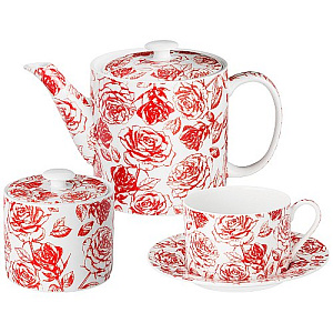 ЧАЙНЫЙ СЕРВИЗ LEFARD, ROSES, НА 6 ПЕР. 14 ПР. 200 МЛ, КОР=4НАБ.