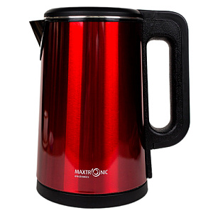 Чайник MAXTRONIC MAX-611 1800 Вт, нержавеющая сталь, 2,2 л, красный с черным