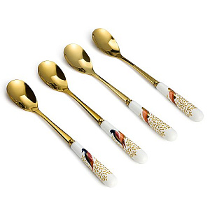 НАБОР ЛОЖЕК ЧАЙНЫХ LEFARD, GOLDEN BIRDS, 4 ШТ., КОР=36НАБ.