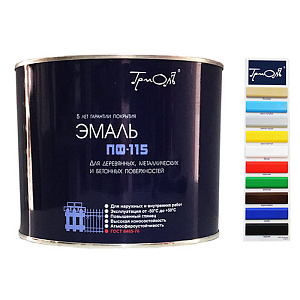 Эмаль ПФ-115 черная 1,8кг ГОСТ, ТРИОЛЬ, 6/6