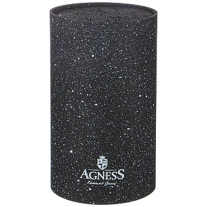 ПОДСТАВКА ДЛЯ НОЖЕЙ AGNESS, BLACK MARBLE, УНИВЕРСАЛЬНАЯ, 11*18СМ