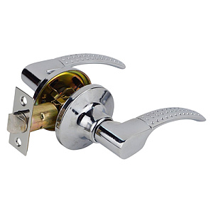 Ручка защелка дверная без фиксатора GROX ЗВ6-TR-03 CP, хром 1/30