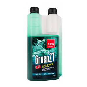 Масло 2-х тактное AEG Green HP, синтетическое API TC 1 л, 33696, дозатор зелёное
