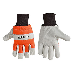 Перчатки REZER PROFI KM 1509 500, р.10 с защитой от пропила, лев/рука, липучка, кожа+ткань, оранжевый